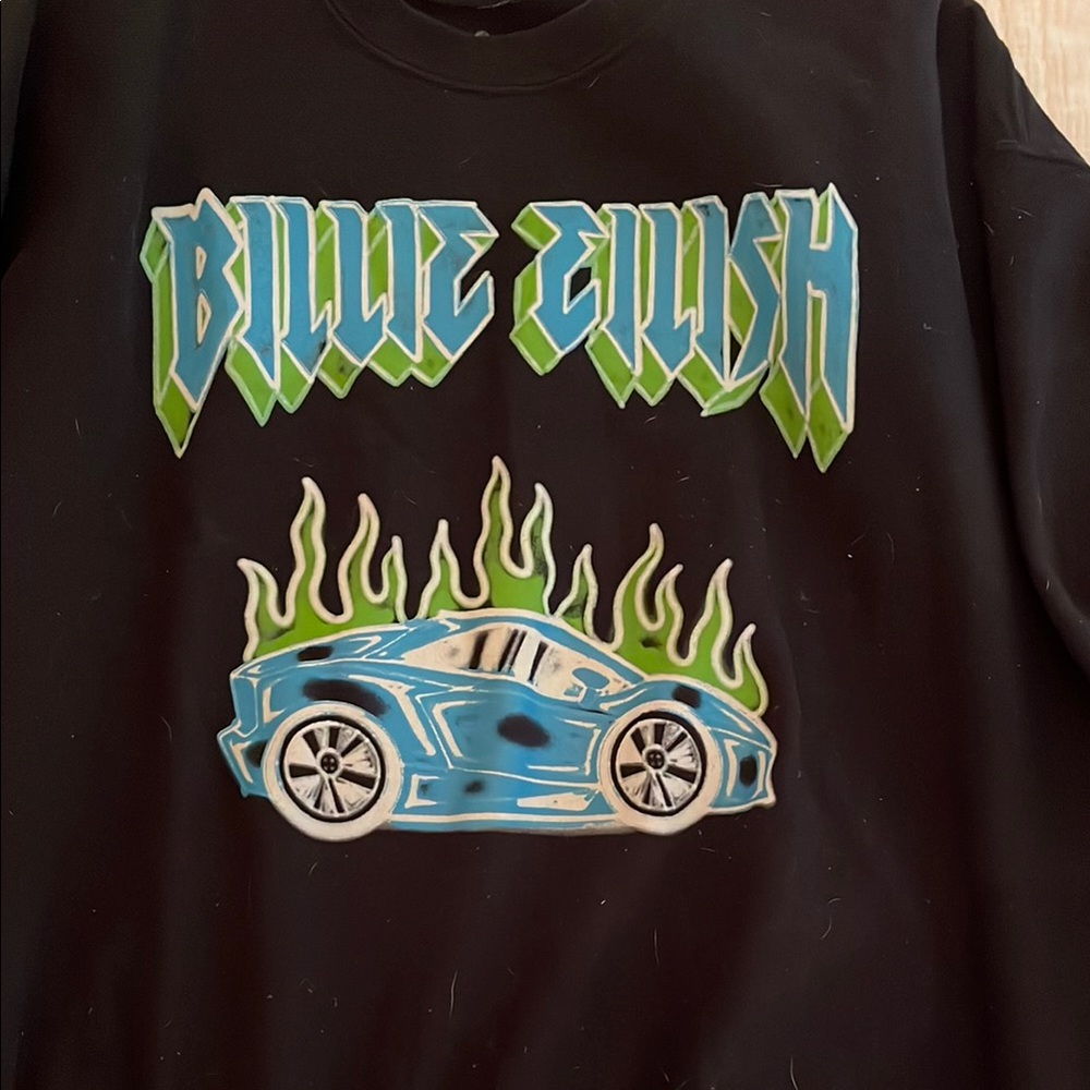 BILLIE EILISH RARE When We All Fall Asleep Sweatshirt with Blue and Green Design